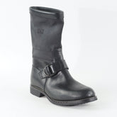 Mens Timberland CLRNE 76543 Deep Black Leather Canvas Pull On Mid Casual Boots